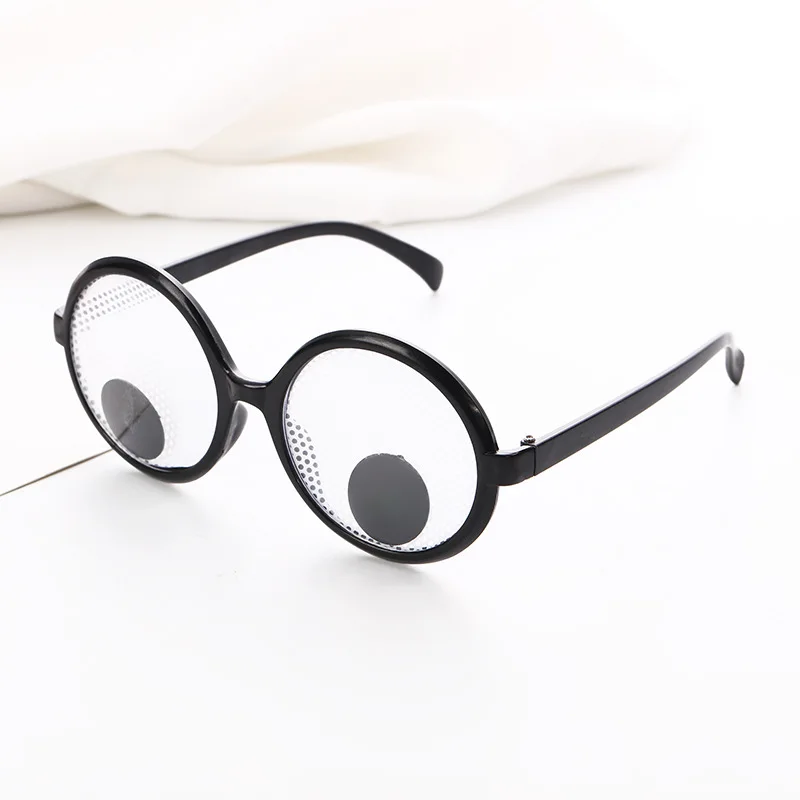 

New Type Creative Plastic Cute Will Turn The Eyeball Round Frame Funny Party Glasses Entertainment Game Novelty Toys Cosplay