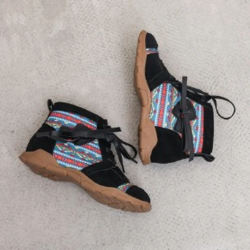 

Booties Casual Shoes Women's Winter Boots Platform Boots 2021 Women's Ladies Retro Bohemian Style Ankle Zip Short Boots
