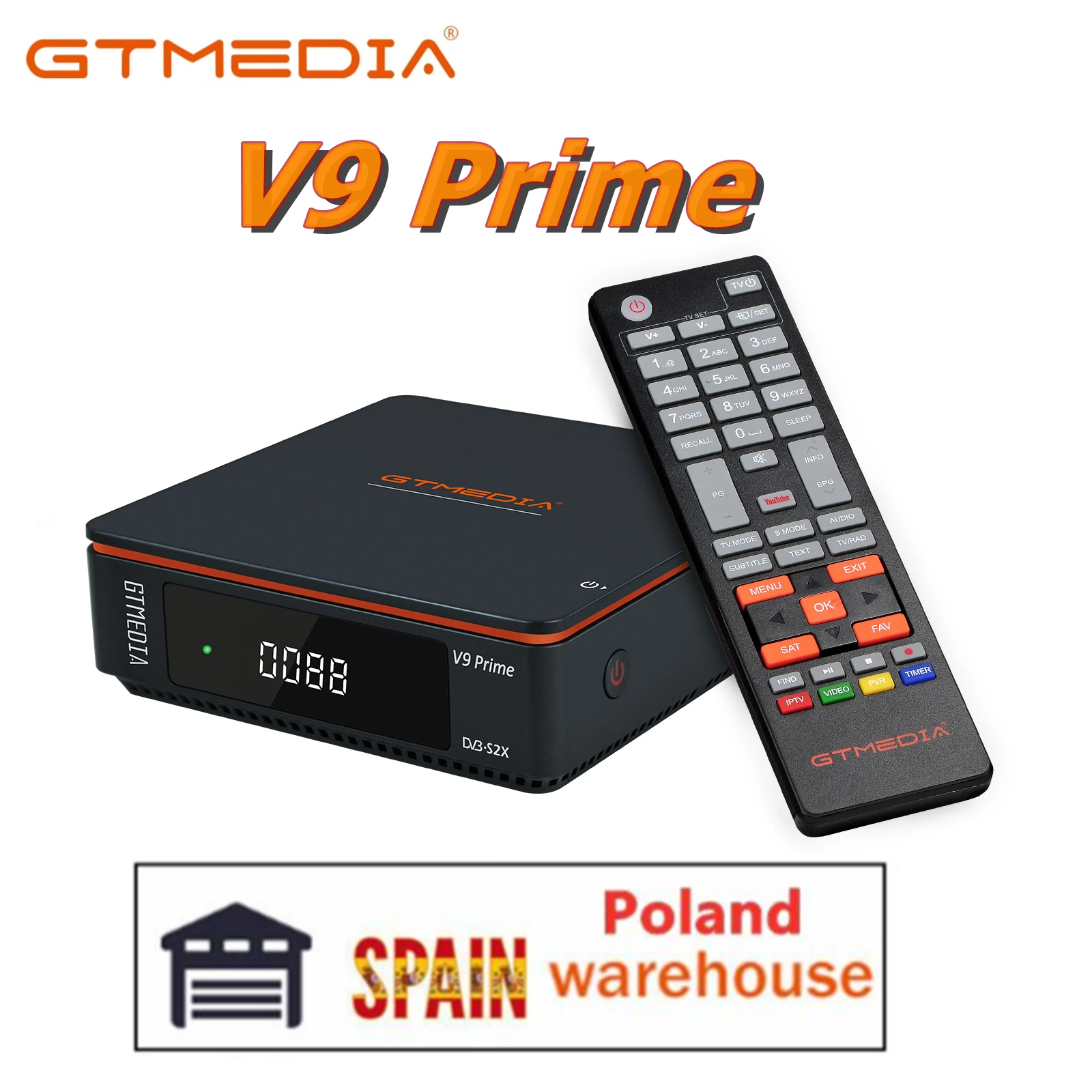 Спутниковый ресивер GTmedia V9 Prime DVB-S/S2/S2X с встроенным WiFi 1080P поддержка ccam. Улучшенная версия V8 Nova / V9 Super.