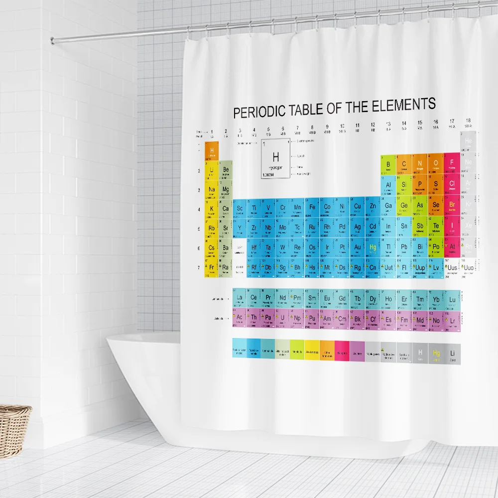 Хит продаж занавеска для душа элемент с принтом периодического стола