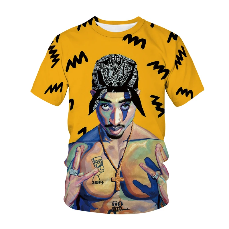 

2Pac T-shirt Rapper Star Tupac 3D Print Streetwear Men Women Casual O-Neck T Shirt Rap Singer Hip Hop Music Tshirt Tops Clothing