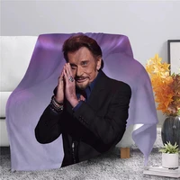 johnny hallyday flannel blanket 3d printed blanket for bed home decorate sofa travel office short plush throws blankets