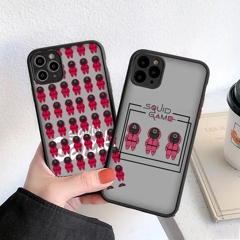 

Squid Game 456 Round Six Phone Case For iphone 12 11 8 7 plus mini x xs xr pro max matte transparent cover