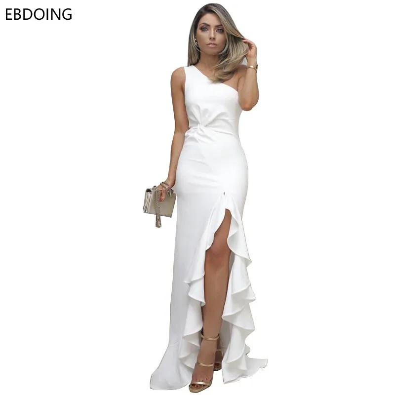 

Женское вечернее платье-Русалка It's yiiya, белое элегантное платье с разрезом на лето 2019