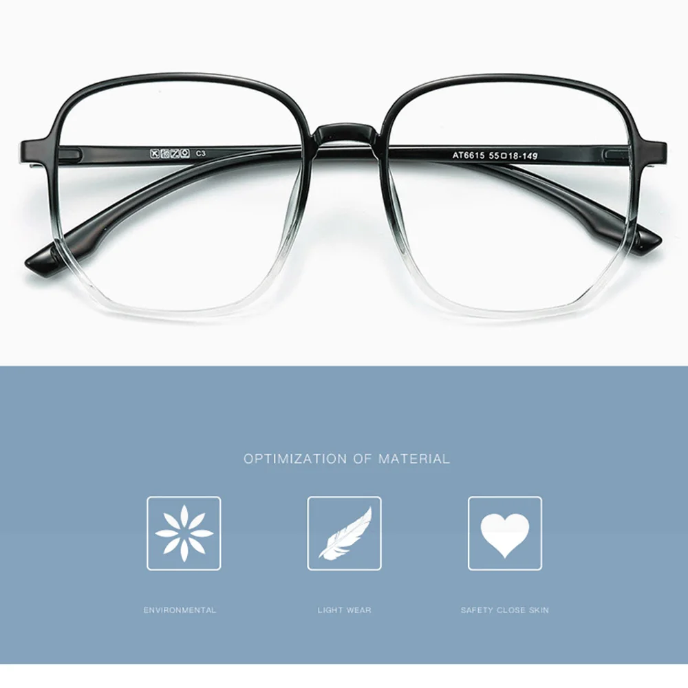 

Optical Eyeglasses Retro Big Frame Ultralight TR90 Glasses Fashion Lady Transparent Gray New Arrival Colorful JDA3045