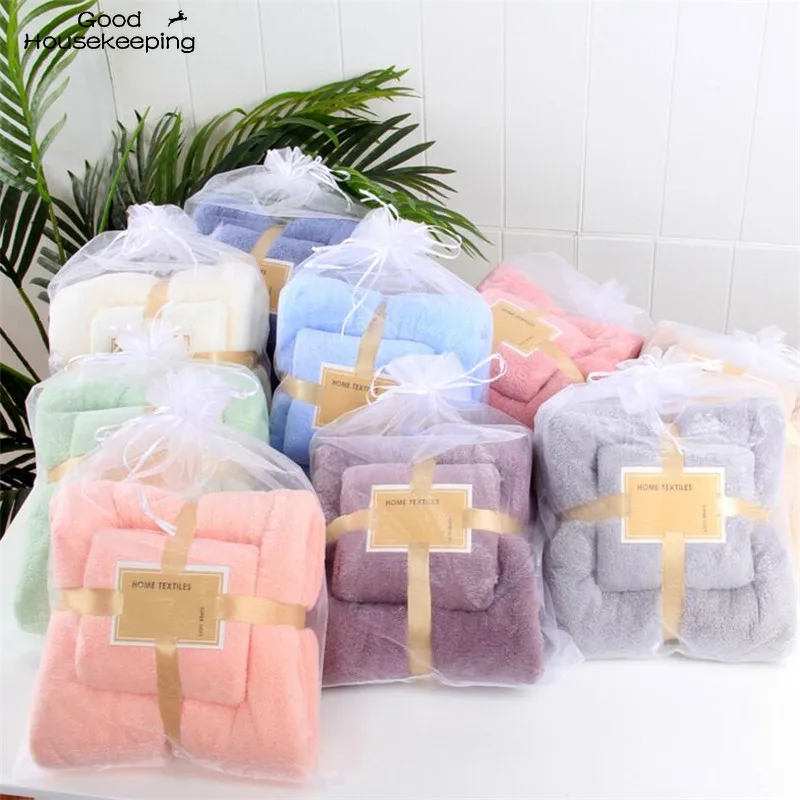 

24 Colors Coral Fleece Absorbent Hair Swimming Face Hand Bath Towel Sets Microfibre Towels Bathroom Towels Microfiber Towel Set
