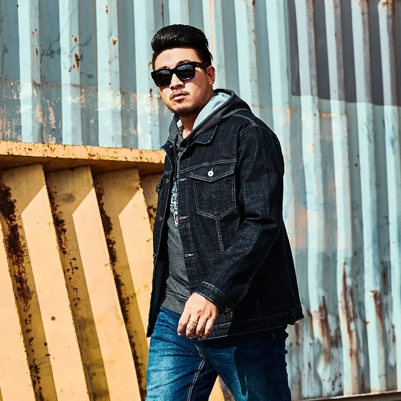Autumn male plus fertilizer increase denim jacket scorpion wear loose shirt big person extra large size coat 6XL | Мужская одежда