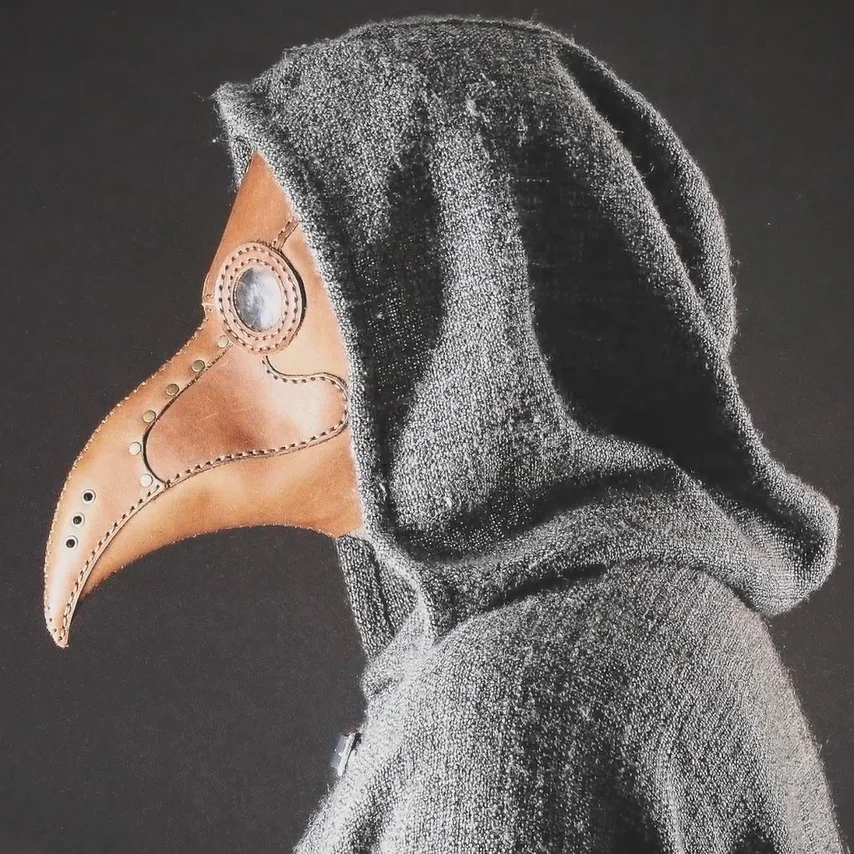 Птичий клюв стиле стимпанк доктор Чумного доктора ручной кожаный Тип пластины