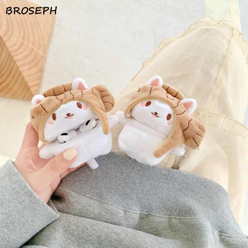 

Чехол для наушников Apple AirPods Pro 3D с милым мультяшным рыбьим котом чехол для беспроводных наушников Bluetooth плюшевый чехол для наушников для AirPods...