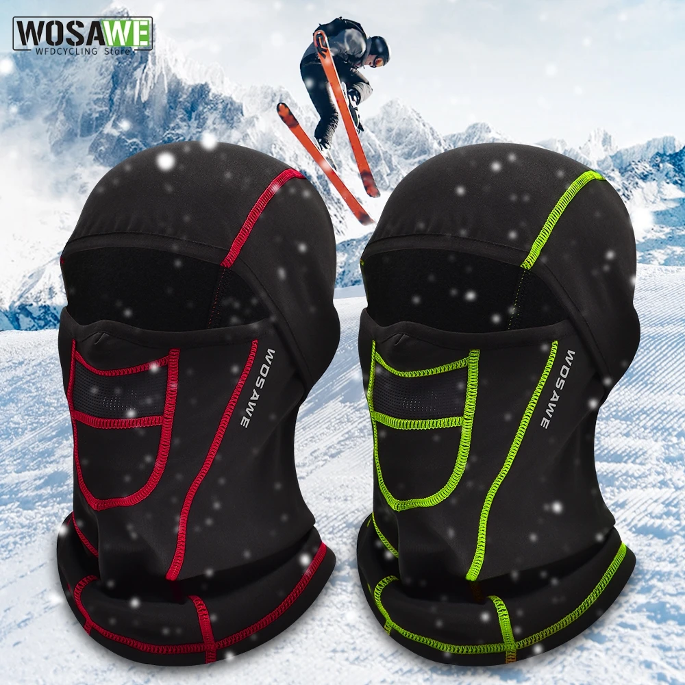 

WOSAWE Winter Cycling Balaclava Fleece Thermal Full Cover Face Ski Mask Hat Cycling Sports Helmet Liner Cap Men's Balaclava Caps