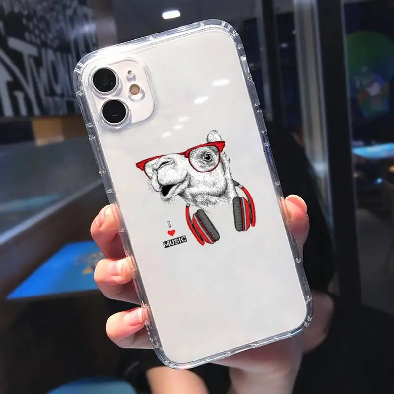 

Musical animal cute cartoon Phone Case Transparent soft For iphone 5 5s 5c se 6 6s 7 8 11 12 plus mini x xs xr pro max