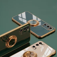 Luxury Plating Magnetic Attraction Ring Phone Case For Samsung S21 S22 Ultra Note Ultra S20 ZFlip3 Soft Covers With Holder