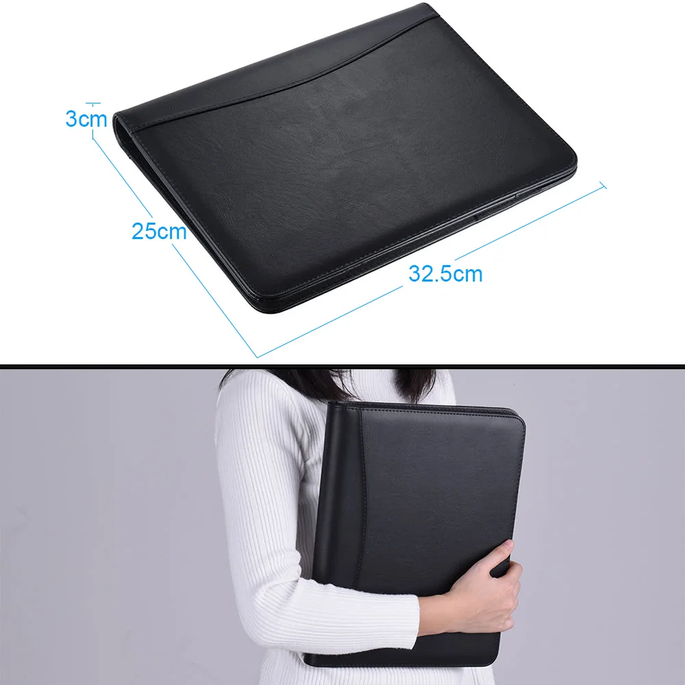 A4 Padfolio Portfolio Conference Folder Folio Organizer Case PU Leather File | Канцтовары для офиса и дома