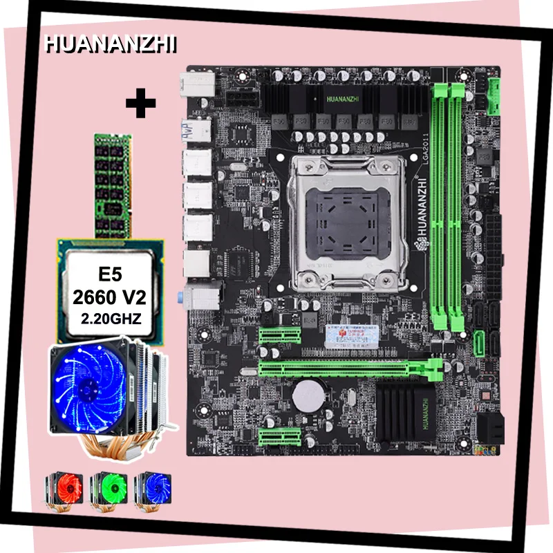 Качественная материнская плата mobo HUANANZHI X79 с процессором Xeon E5 2660 V2 6 тепловыми