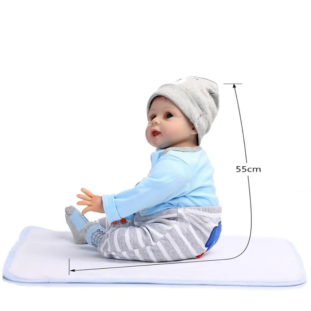 NPK 55 см Детские Силиконовые Куклы перерожденные куклы младенцы моделирование