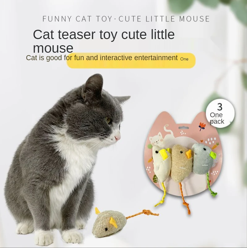 

Plush Mint Mouse Cat Toys Scratch-resistant Molars Tease Cat Interactive Pet Toys Mice & Animal Toys Cn(origin) PP Cotton