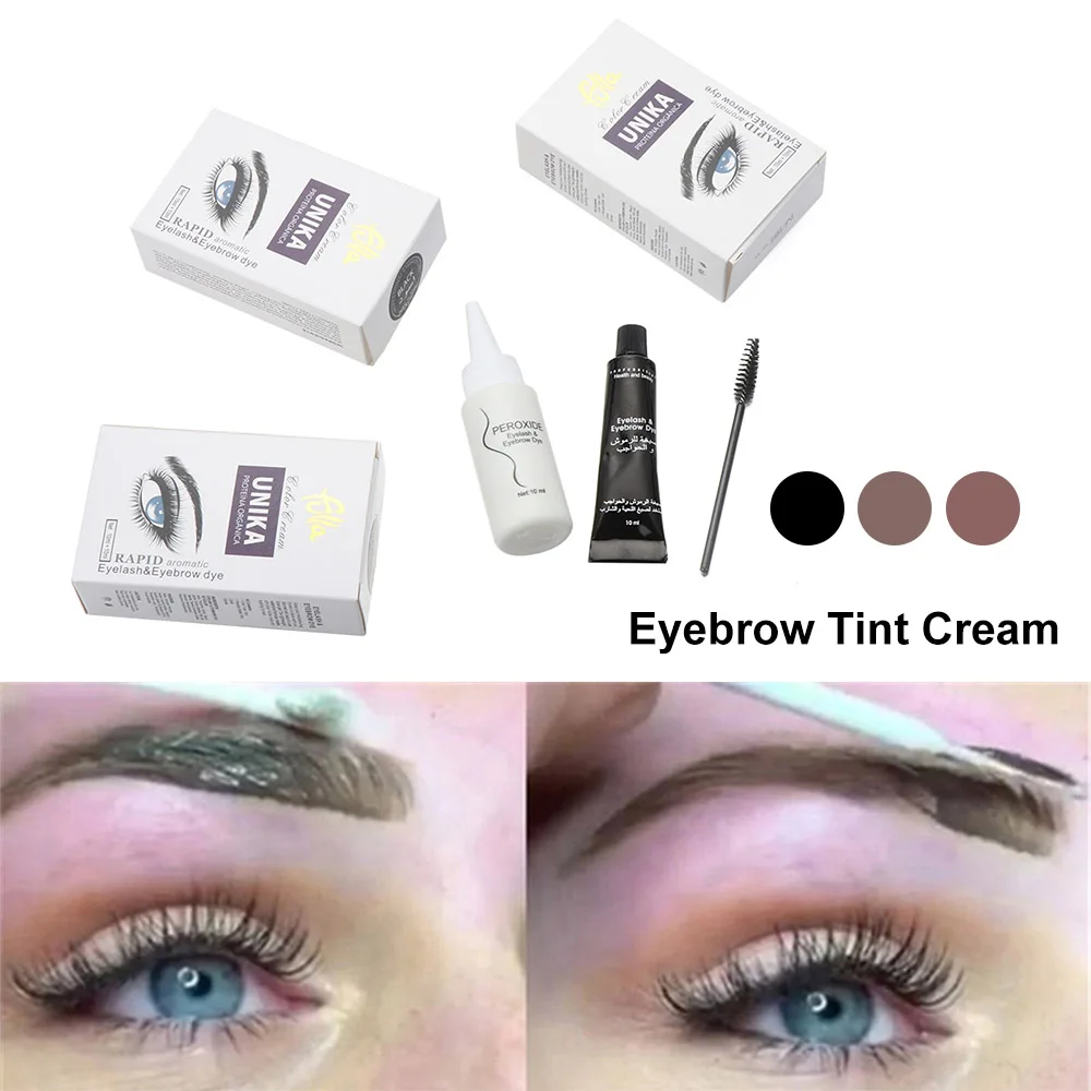 1 Set Eyebrow Dye Kit Eyelashes Cream Professional Natural Plant Color Brow Tint Brown Black Gel Easy | Красота и здоровье