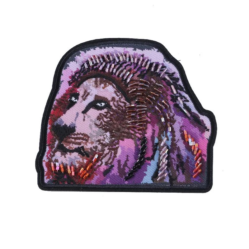 Мультяшная заплатка с птицами львом павлином аппликация вышивкой животными