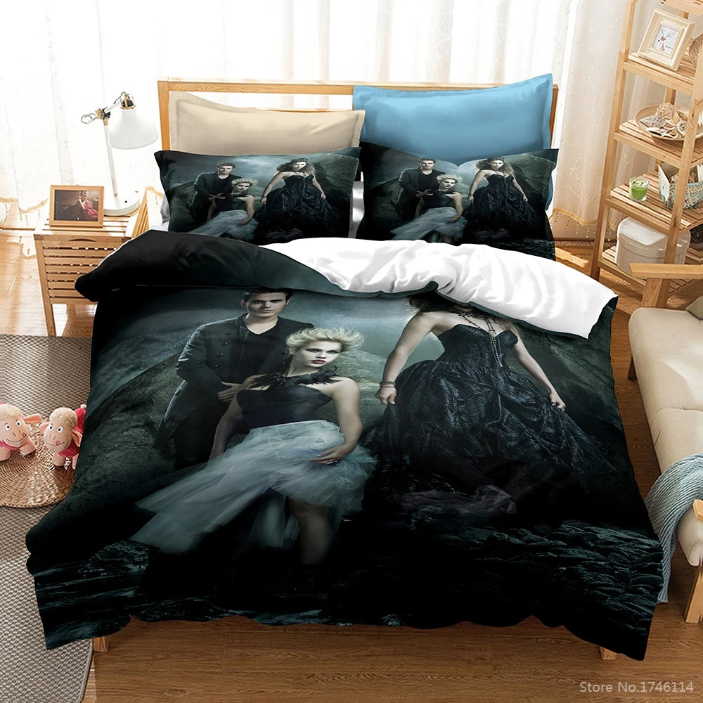 

2/3pcs The Vampire Diaries 3D Bedding Set Twin Full Queen King Size Duvet Cover Pillowcase Set Comforter Cover Set Home Textile