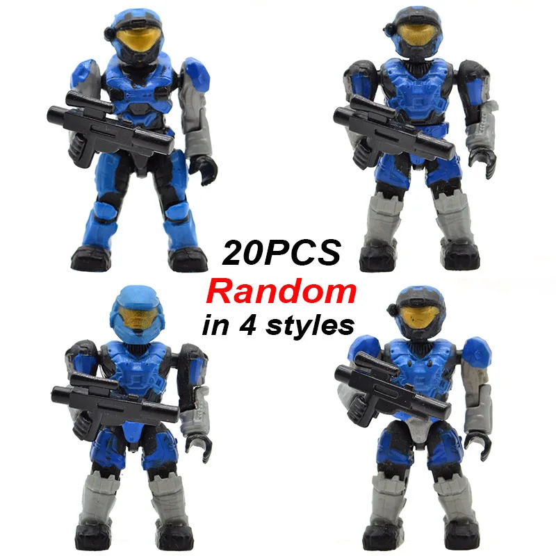 20pcs MB50 20 шт./лот Halo Warriors Wars игры Монстры люди ковенанты Спартанские пистолеты строительные блоки кирпичи игрушки для детей - Цвет: 20pcs MB50