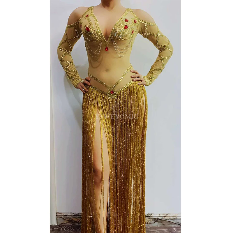 Цвета: золотистый Красный Стразы пикантные длинной бахромой прозрачный