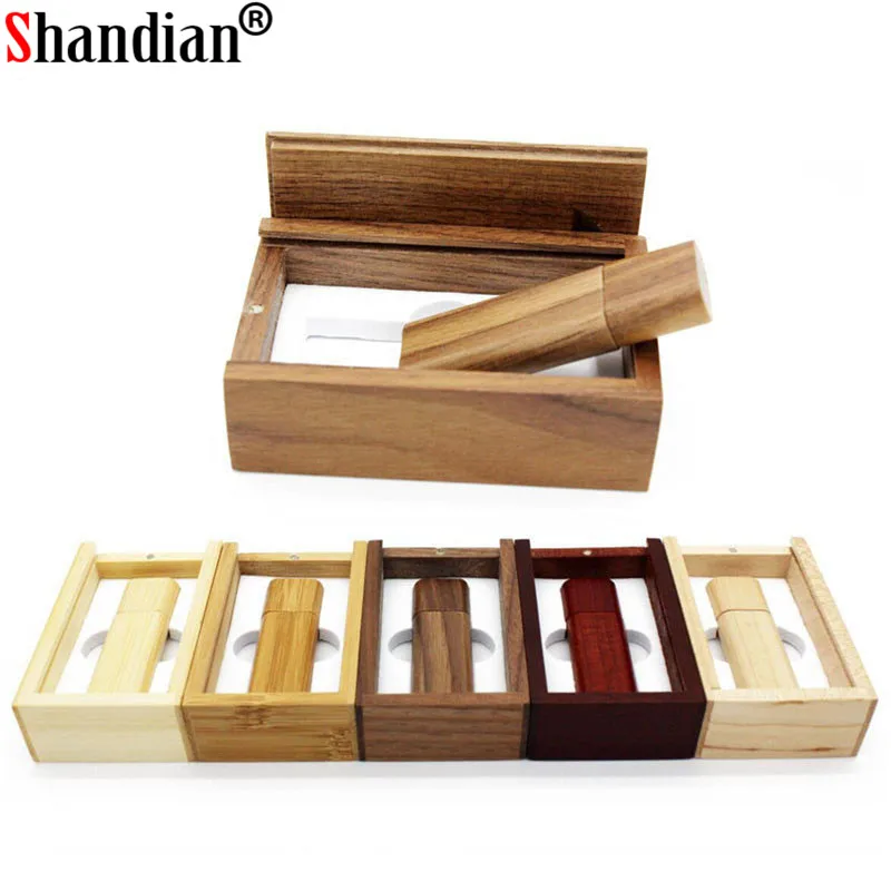 USB 2 0 usb флеш накопитель SHANDIAN деревянная + коробка карта памяти Бамбуковая ручка