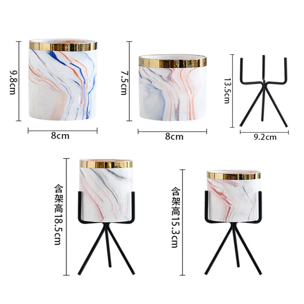 Скандинавские керамические ваза настольная плантатор красочные мраморные