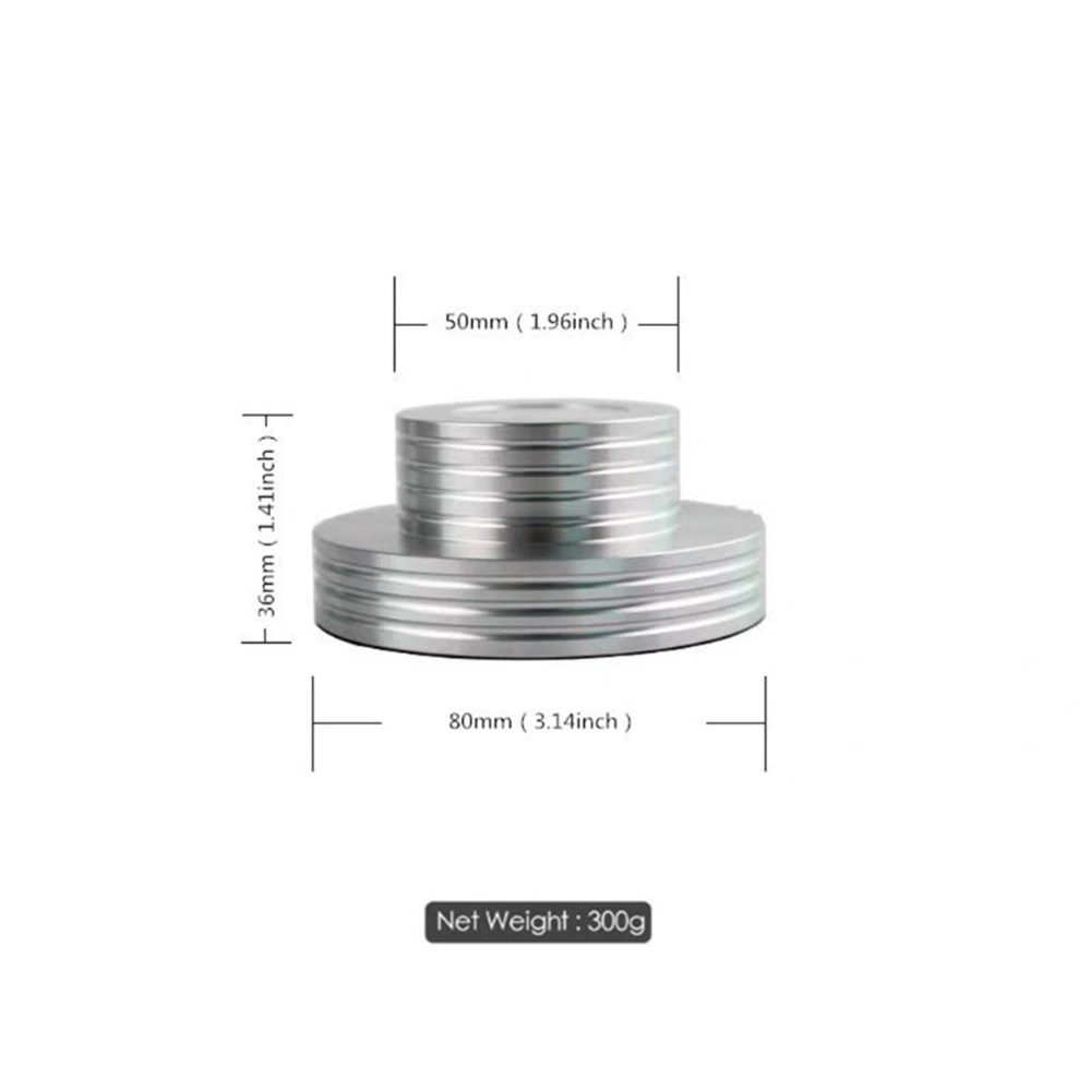 Aluminum Record Stabilizer Turntable Bubble Level LP Vinyl Disc Stabilizer Anti-Skid Speed Measurement Improve Sound Quality enlarge