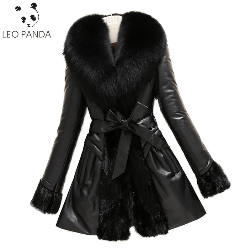 Размера плюс 6XL зимние женские Сапоги выше колена из натуральной кожи Из меха