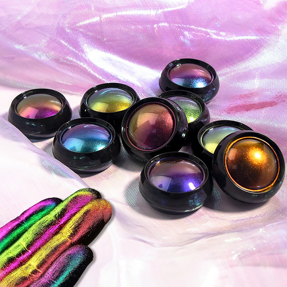 Хамелеоновые тени для век металлическая блестящая палитра теней порошок пигмент