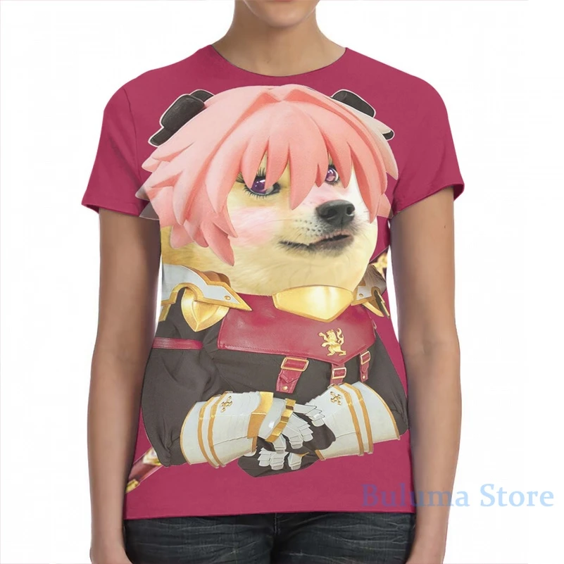 Doge Astolfo мужская женская футболка с принтом модная для девочек топы мальчиков