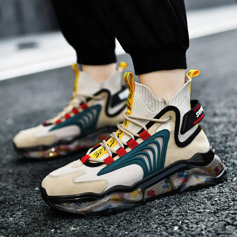 

Fashion Classic Men Sneakers New Spring Breathable Running Shoes for Men Graffiti Walking Shoes High top Mesh Jogging Shoes Male