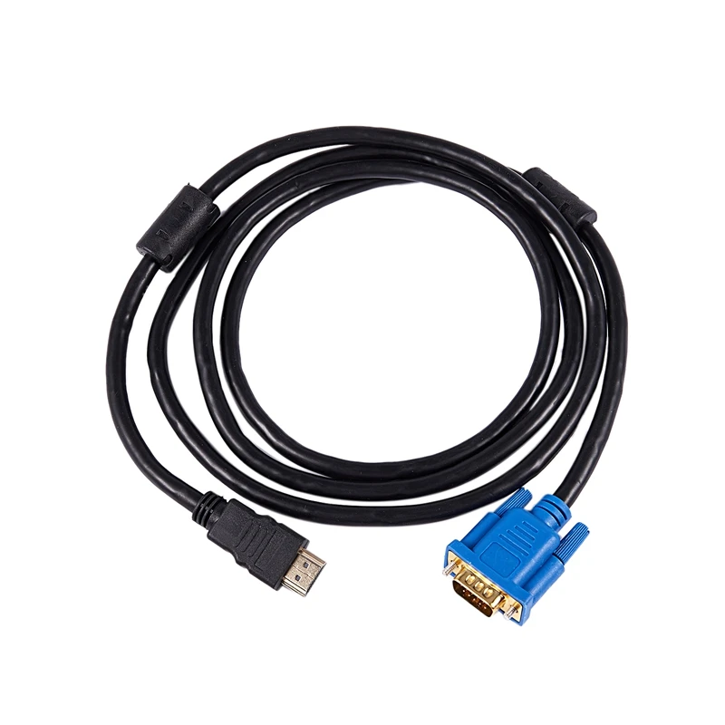 1 8 м HD TV HDMI штекер к VGA адаптер кабель видеокабель разъемы для ПК ТВ черный|Кабели