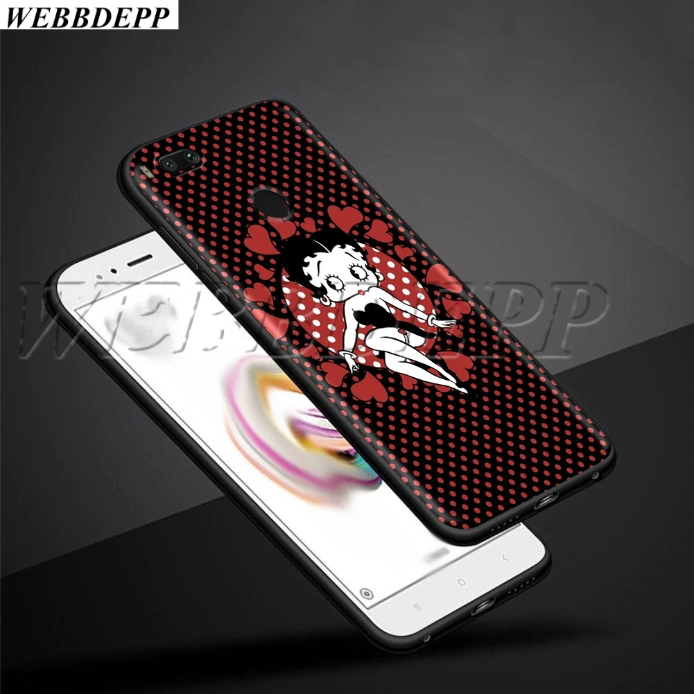 WEBBEDEPP сексуальный мягкий ТПУ чехол Betty Boop для Xiaomi Redmi MI Note 8 8A 9 9T CC9 CC9E A3 7A K20 Pro |