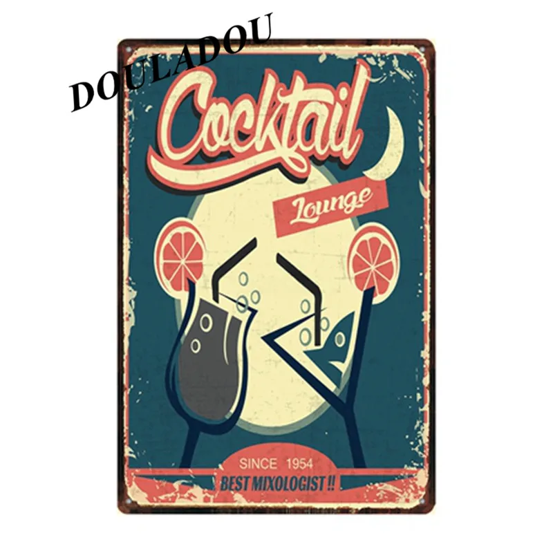 [Douladou] Наклейка на стену для коктейльного лаунджа Mai Tai жестяной знак