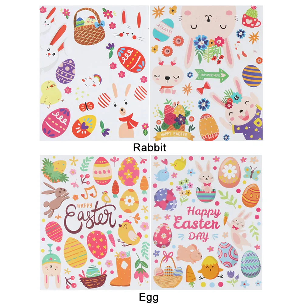 Наклейки на окна с пасхальным яйцом Кроликом 2 листа | Дом и сад