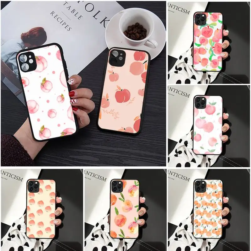 

Peach art aesthetic Luxury cool Phone Case Matte Transparent for iPhone 7 8 11 12 s mini pro X XS XR MAX Plus cover funda