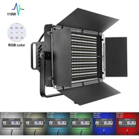gvm 110rs rgb led video studio light bi color photography kit remote control barndoor fill lighting led selfie colorful lamp