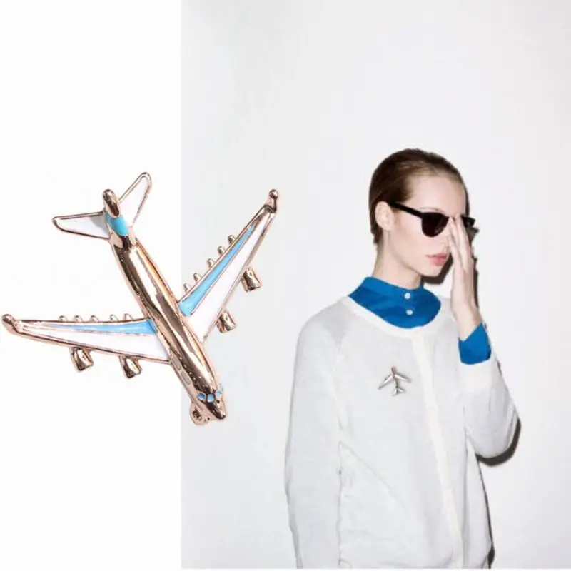 

Airplane Brooches For Women Men Metal Plane Brooch Pins Enamel Red Blue Plane Luxury Brand Brooches Aircraft Scarf Buckle