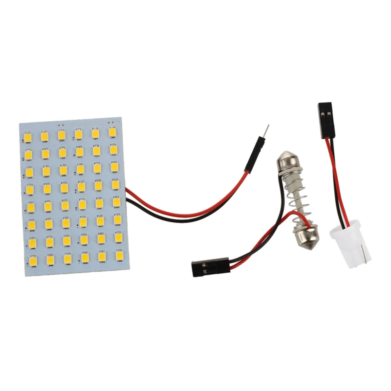 5X 48 SMD светодиодный теплый белый Панель светильник лампа Dome + T10 гирлянда BA9S
