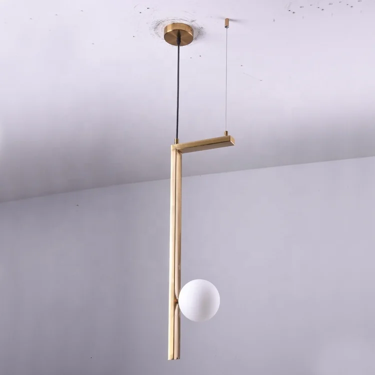 American Rustic New Design Simple Copper Iron White Glass Ball Pendant Lamp For Loft Room hanging lamp | Лампы и освещение