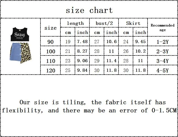 

fashion girls summer clothing sets 2pcs cool tops+patchwork leopard skirts letter vest toddler kids baby girls clothes 1-5Y