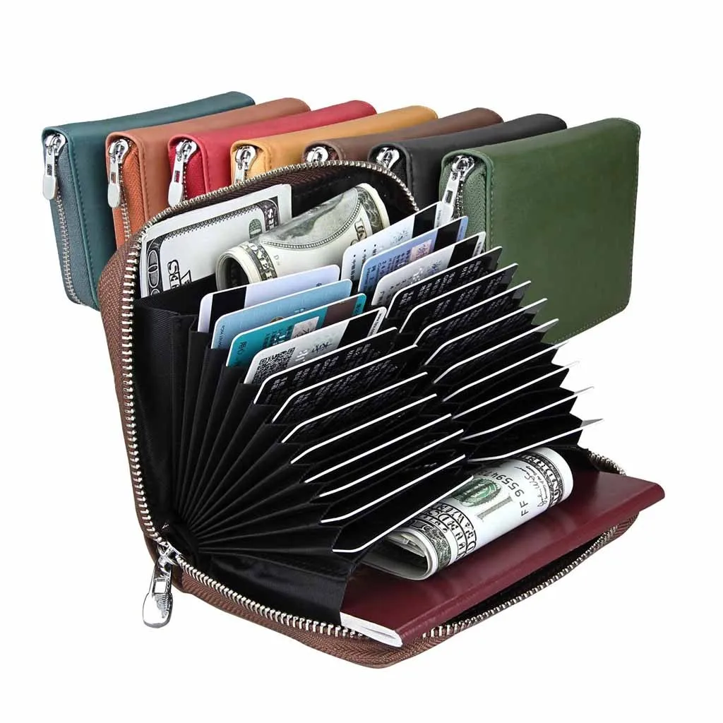

Unisex Multifunction Card Pack Fashion Passport Bag Leather Wallet Purse Case Card Holder Purse Money Case for Men Women sac