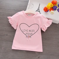 girls half sleeved summer short sleeved cotton t shirt top fashion clothes birthday tshirt women boutique outfits baby girl