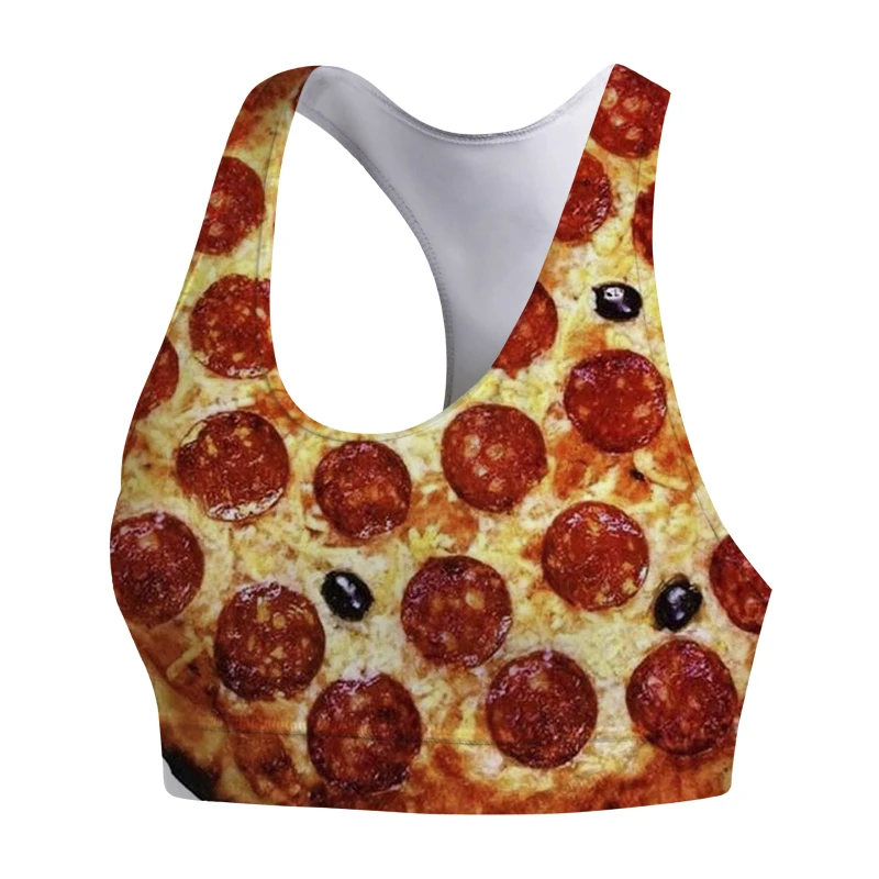 

CLOOCL Women Sports Vest Gourmet Pizza 3D Print Sports Bra Tank Tops Yoga Running Women Fitness Bras Tank Top Women