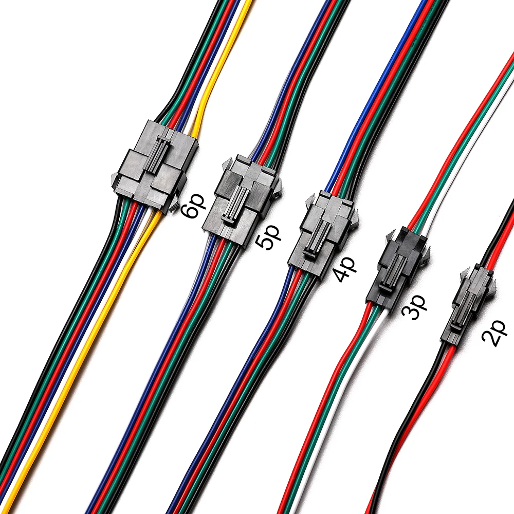 100 до 2 pin JST Мужской Женский Разъем каблук 10 см длинные монохромный СВЕТОДИОДНЫЙ
