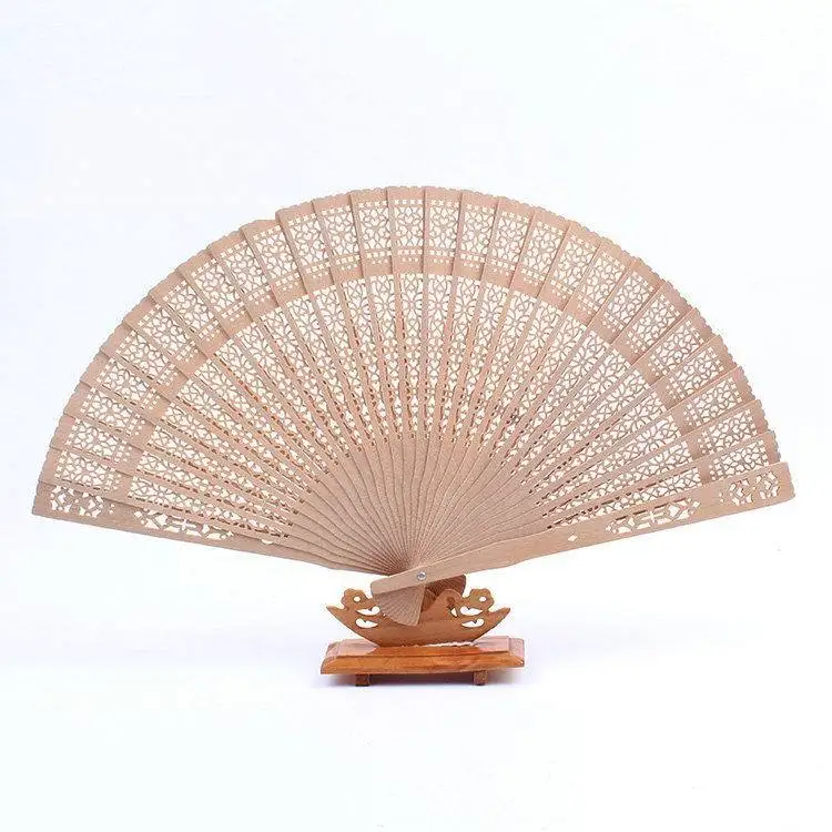 Free shipping Wedding favors 200 / lot silk fan Chinese carved folding fragrance wood hand wedding | Дом и сад