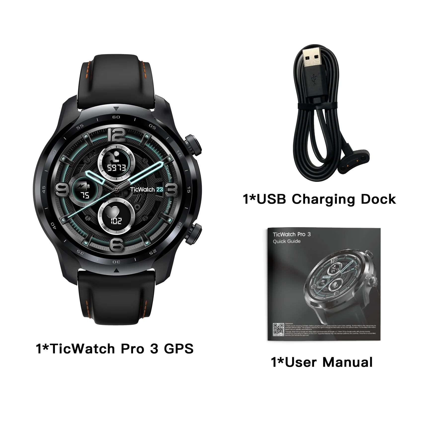 Смарт-часы TicWatch Pro 3 с GPS мужские спортивные/умные часы двухслойный дисплей Snapdragon