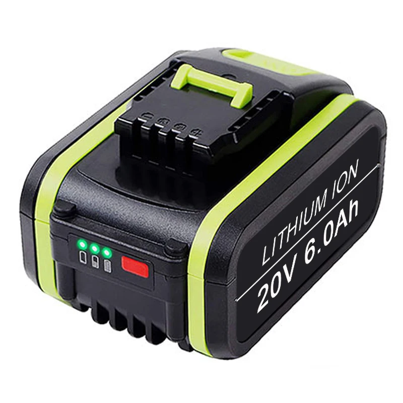 5.0Ah 6.0Ah Lithium Ion Replacement for Worx 20V Battery WA3551 WA3553 WA3572 WX390 WX176 WX178 WU268 WX550 Cordless Power Tools