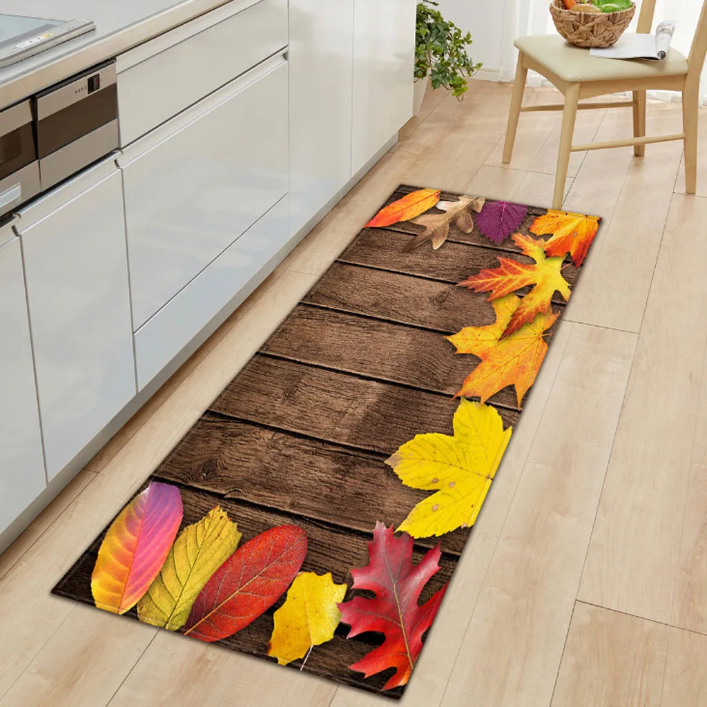 Ouneed Противоскользящий коврик кленовый лист ракушка бабочка геометрический узор